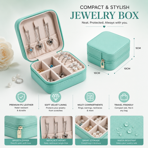 Jewellery Box Organizer Box for Travelling Leather Box Hair Accessories