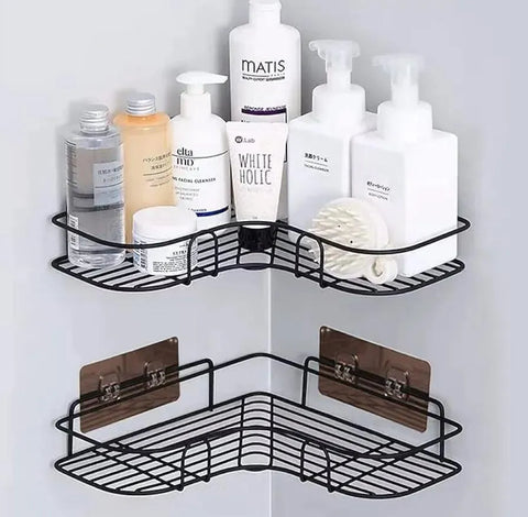 Stainless Steel Bathroom Shelf Black 10kg Capacity