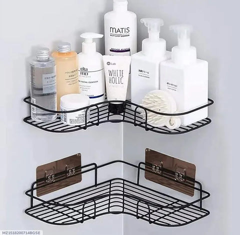 Stainless Steel Bathroom Shelf Black 10kg Capacity