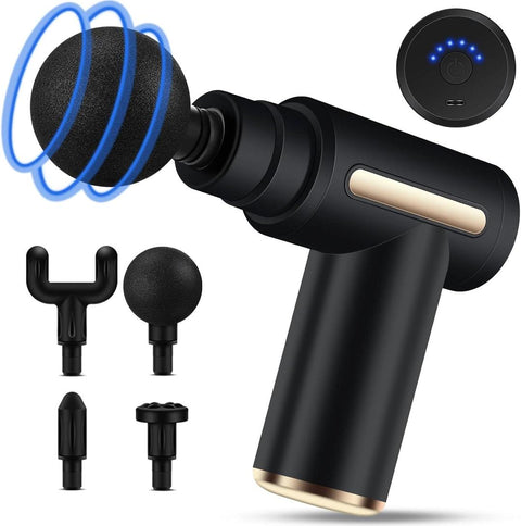 Massage Gun 5 in 1 Multifunctional Electric Full Body Massage Equipment Set for Deep Tissue Relief & Full Body Relaxation 6 Speeds with 4 Massage Heads Pysiotherapy Massager Gun