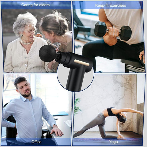 Massage Gun 5 in 1 Multifunctional Electric Full Body Massage Equipment Set for Deep Tissue Relief & Full Body Relaxation 6 Speeds with 4 Massage Heads Pysiotherapy Massager Gun