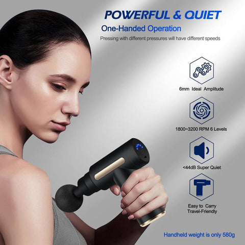 Massage Gun 5 in 1 Multifunctional Electric Full Body Massage Equipment Set for Deep Tissue Relief & Full Body Relaxation 6 Speeds with 4 Massage Heads Pysiotherapy Massager Gun