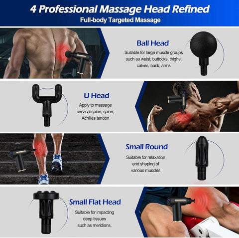 Massage Gun 5 in 1 Multifunctional Electric Full Body Massage Equipment Set for Deep Tissue Relief & Full Body Relaxation 6 Speeds with 4 Massage Heads Pysiotherapy Massager Gun